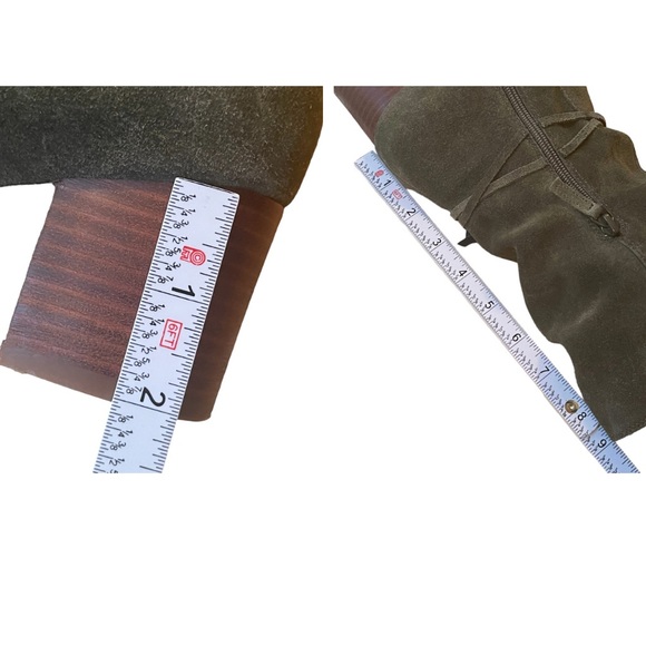 Olive Green Suede Boot Size 6 - Picture 15 of 17